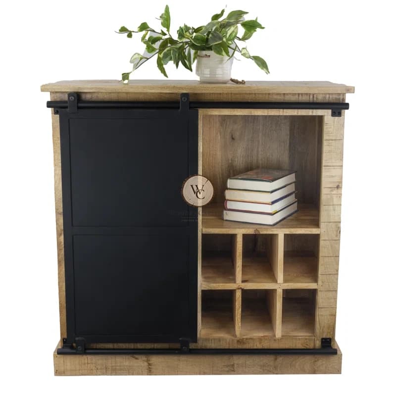 Mango Wood Storage Bar Cabinet, another view