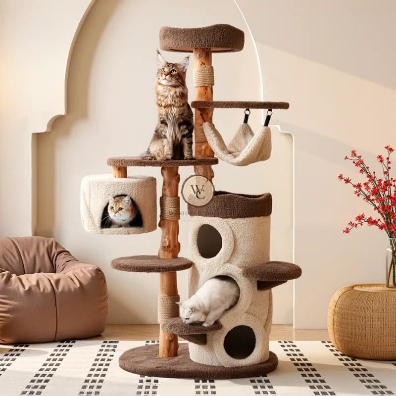 Acacia Wood Cat Tree, another view