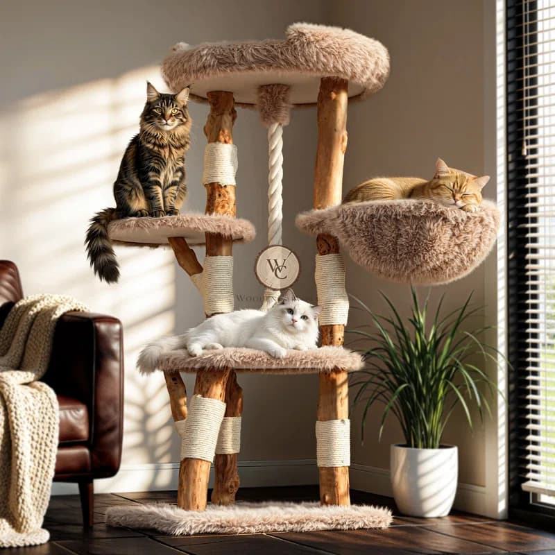 Acacia Wood Cat Tree 2, another view