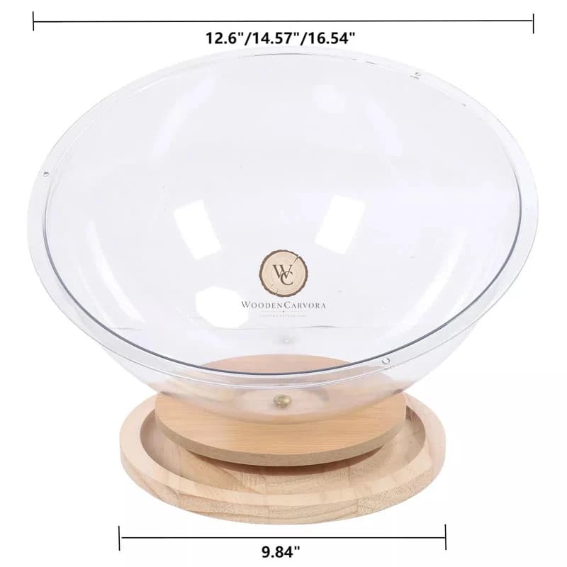 Acacia Wood Round Cat Bed / Toy, another view