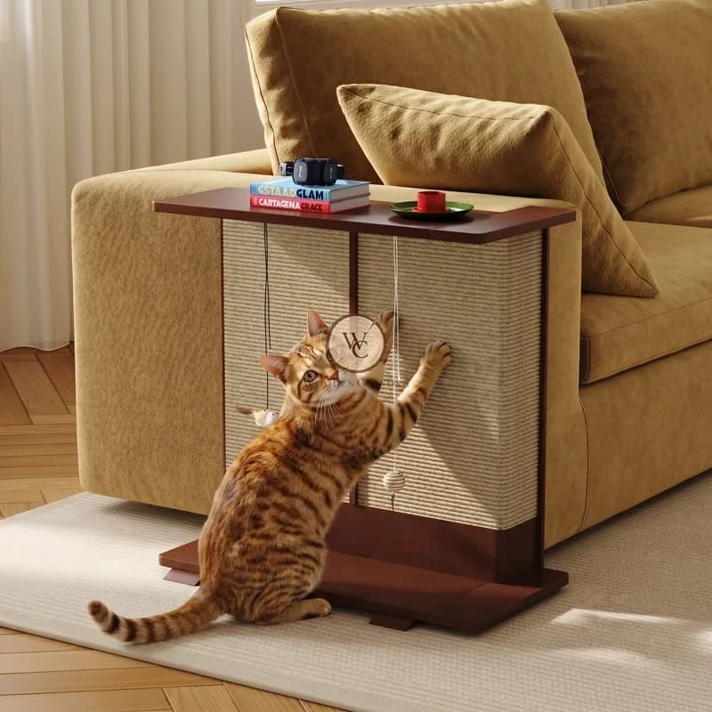 Acacia Wood Scratching Post, another view