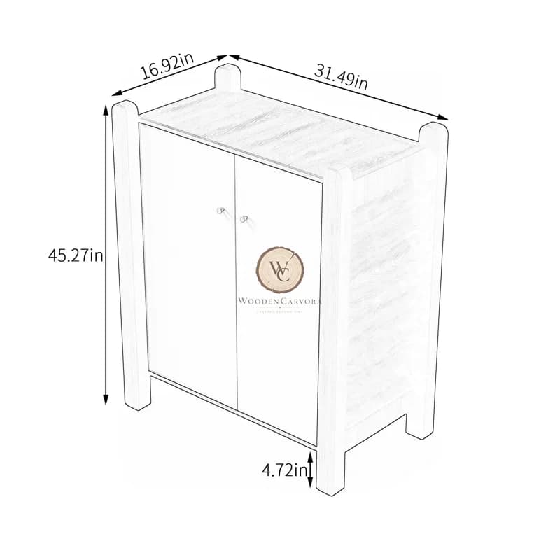 Sheesham Wood Storage Cabinet, another view