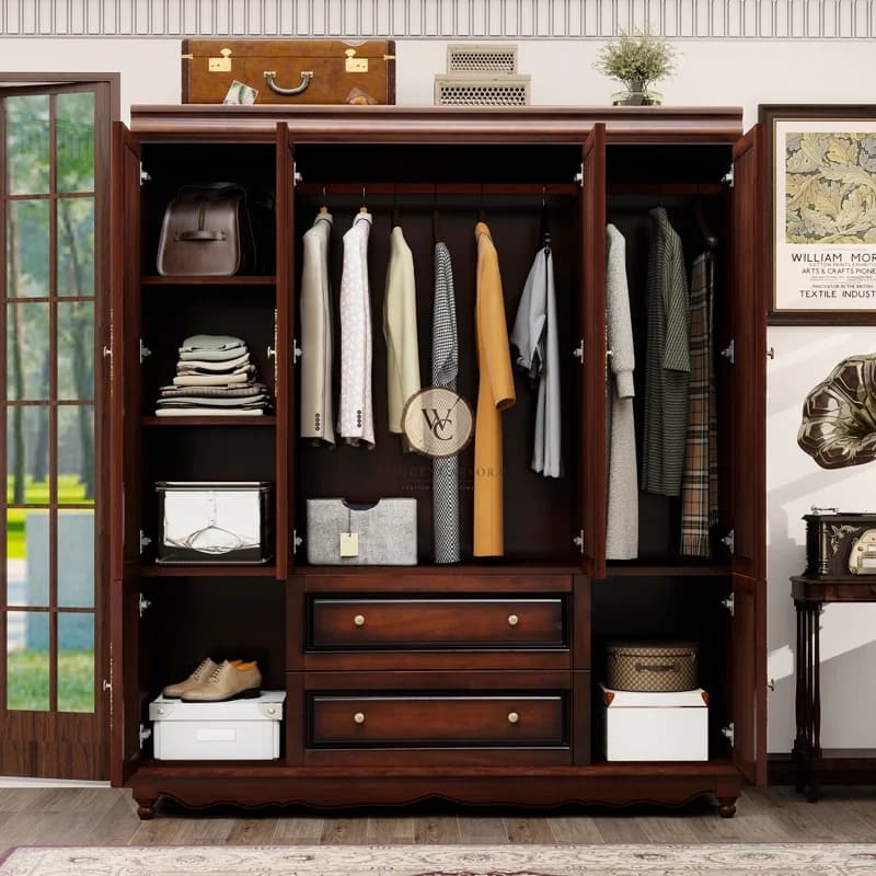 Sheesham Wood Storage Armoire Wardrobe, another view