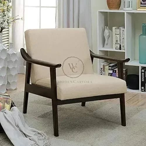 Handicrafts Sheehsam Wood Curved Arm Chair, another view